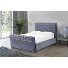 Otneros Velvet Steel 3ft Ottoman Bed